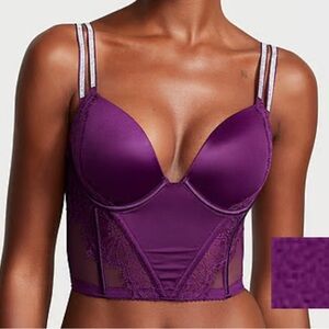 Elegant Purple Lace Bustier